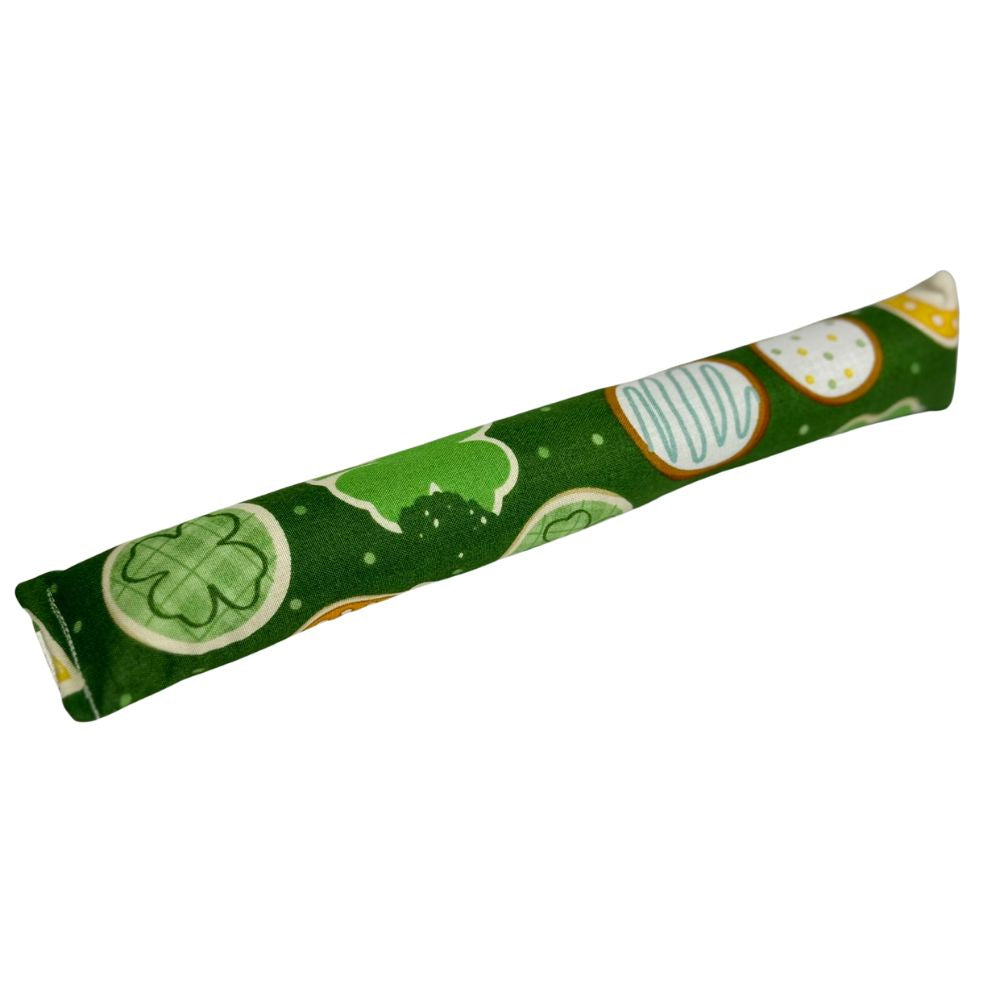 Mixed clover pattern kicker cat toy filled with catnip for indoor cats