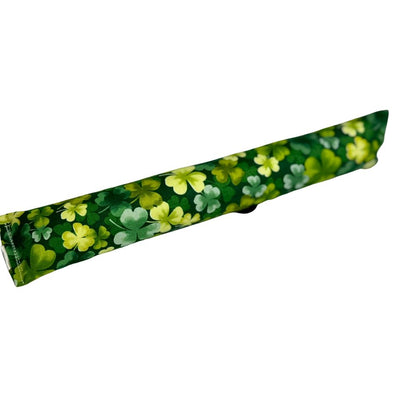 Clover print kicker cat toy filled with catnip