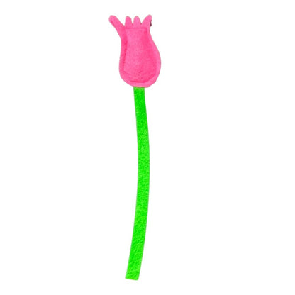 Fuchsia tulip cat toy with catnip filling, soft felt flower for batting and carrying