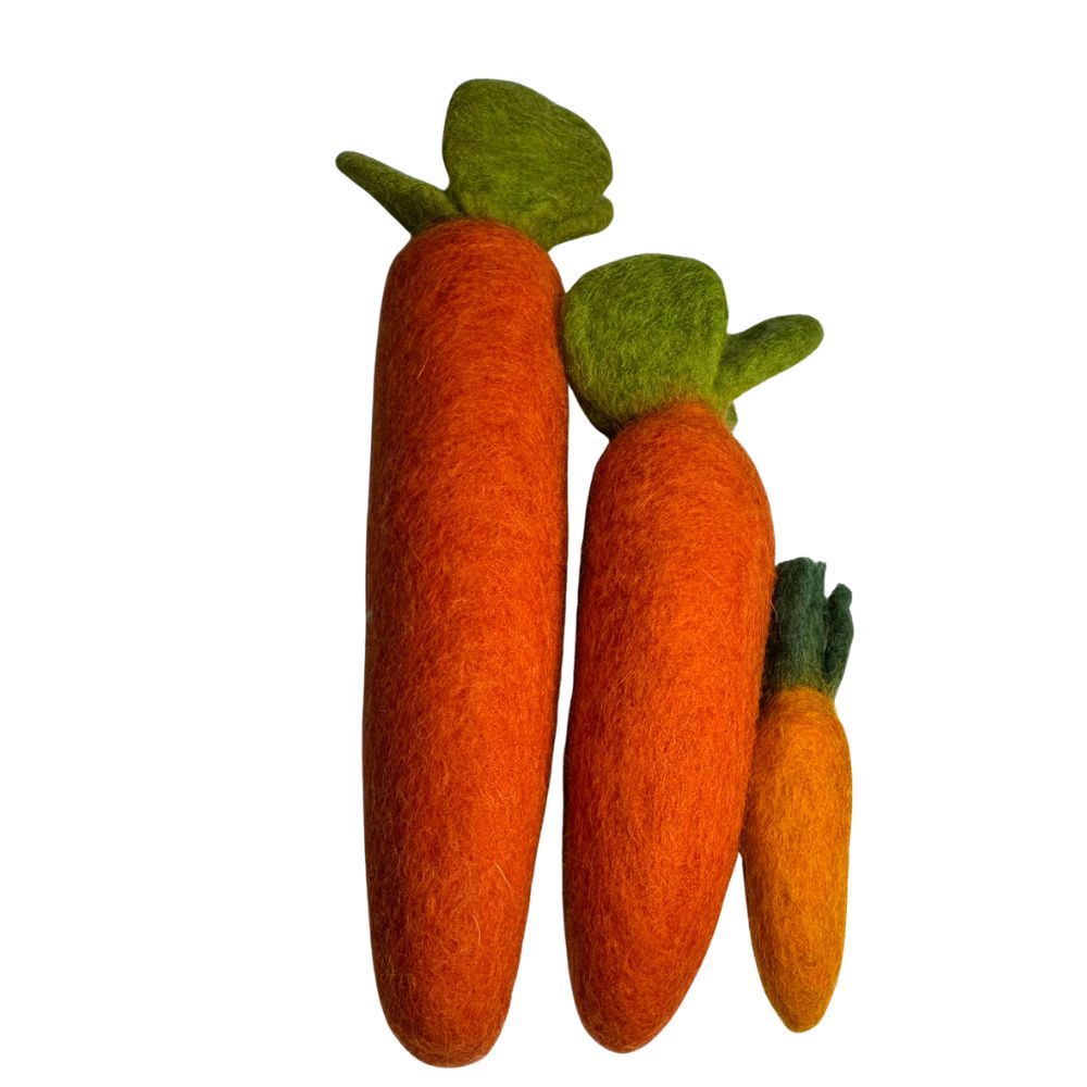 Small medium and large wool  orange carrot cat toys sprayed with catnip spray